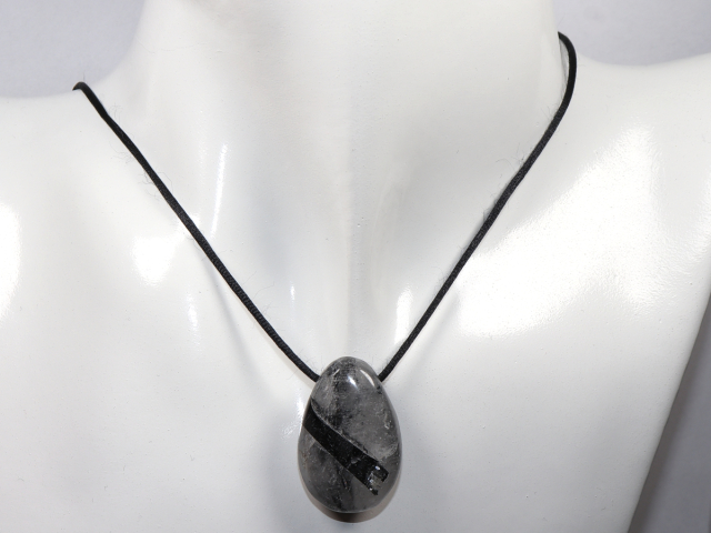 Preview: tourmaline quartz with cord or silver 925