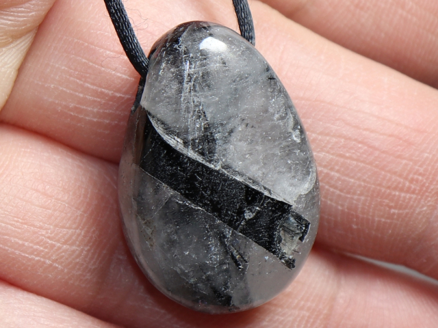 tourmaline quartz with cord or silver 925