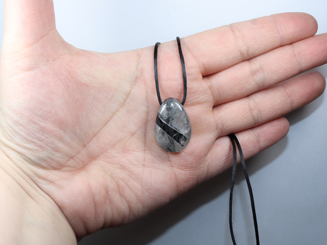 tourmaline quartz with cord or silver 925