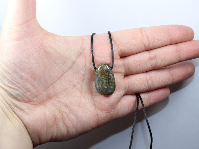 labradorite with cord or silver 925