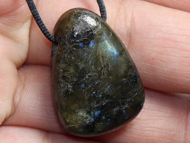 labradorite with cord or silver 925