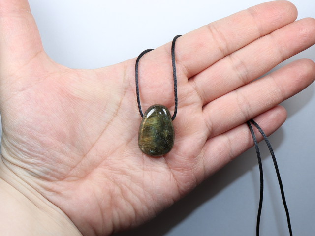 labradorite with cord or silver 925