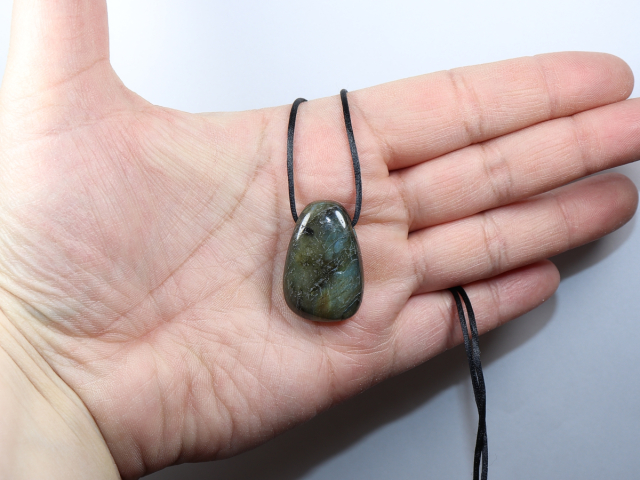 labradorite with cord or silver 925