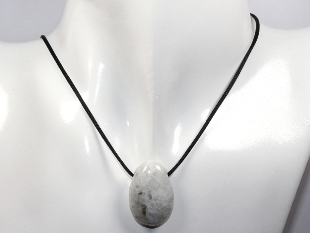 Preview: white labradorite with cord or silver 925