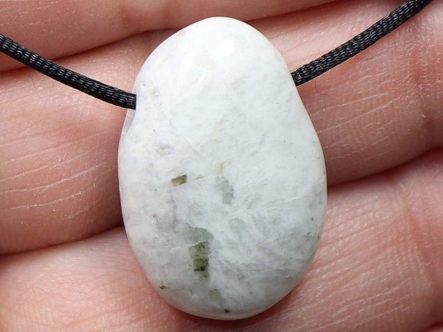 white labradorite with cord or silver 925