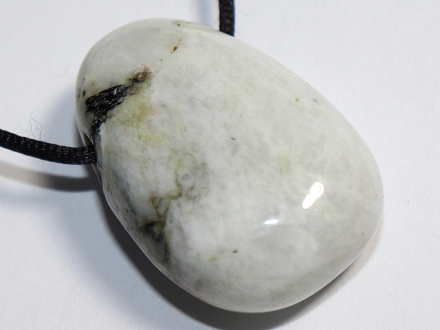 Preview: white labradorite with cord or silver 925