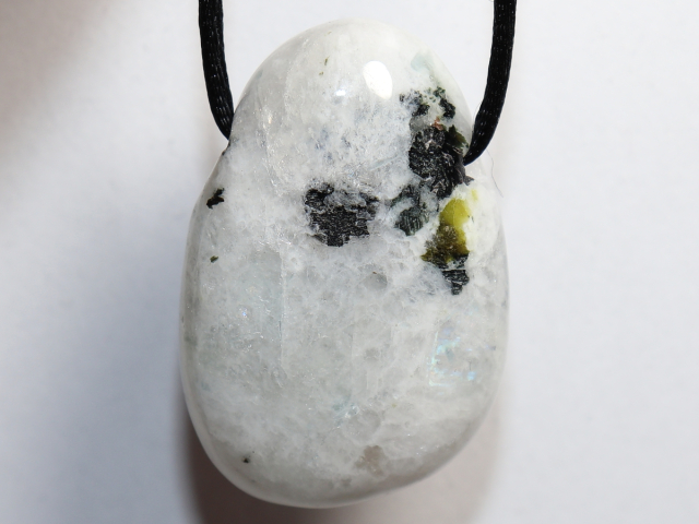 Preview: white labradorite with cord or silver 925