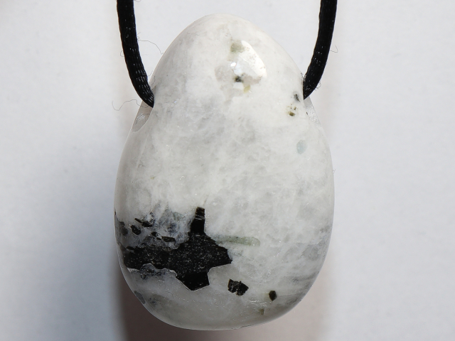 Preview: white labradorite with cord or silver 925