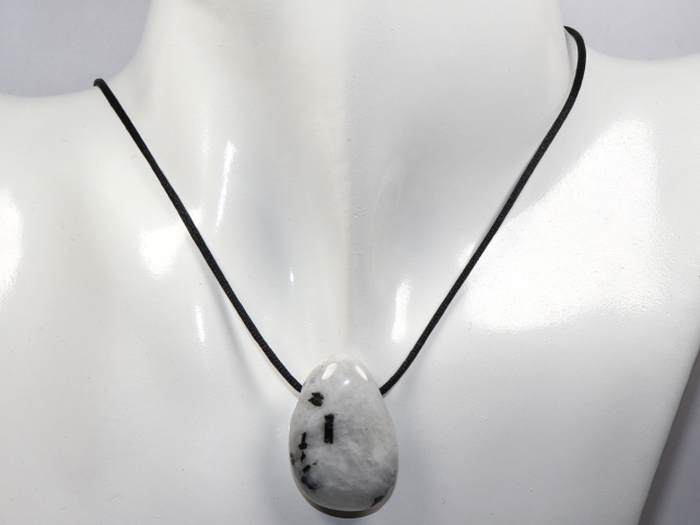 Preview: white labradorite with cord or silver 925