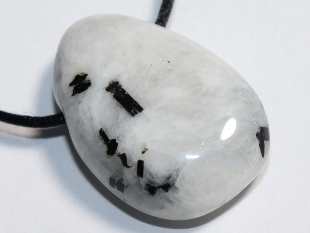 Preview: white labradorite with cord or silver 925