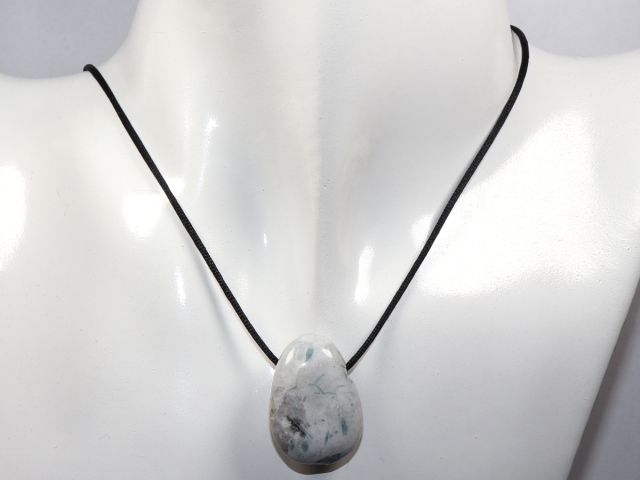 Preview: white labradorite with cord or silver 925