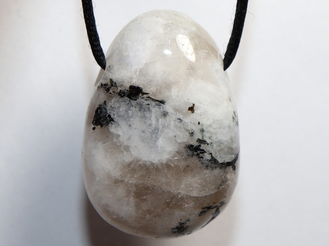 Preview: white labradorite with cord or silver 925