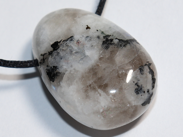 white labradorite with cord or silver 925