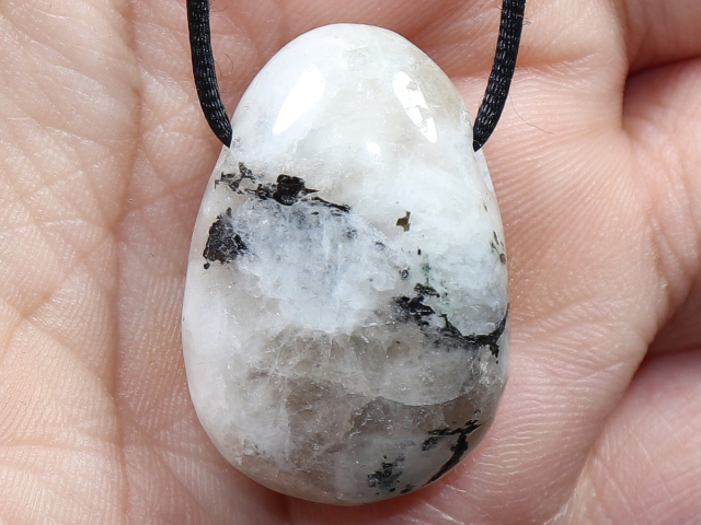 white labradorite with cord or silver 925