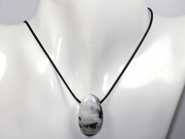 Preview: white labradorite with cord or silver 925