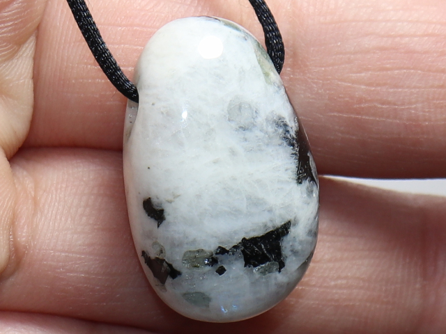 white labradorite with cord or silver 925