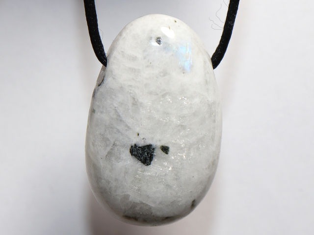 Preview: weißer Labradorit mit Band oder Silber 925