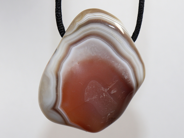 Botswana agate with cord or silver 925