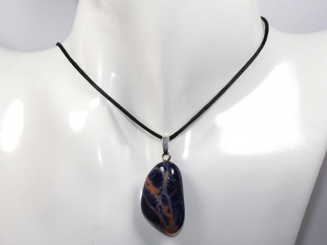 sodalite with cord or silver 925
