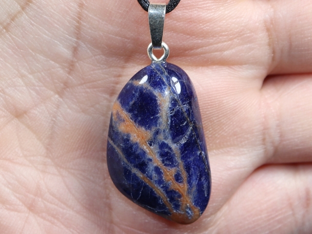 sodalite with cord or silver 925