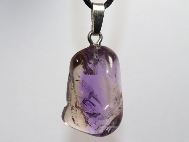 ametrine with cord or silver 925