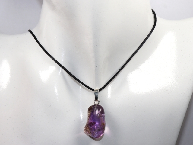 ametrine with cord or silver 925