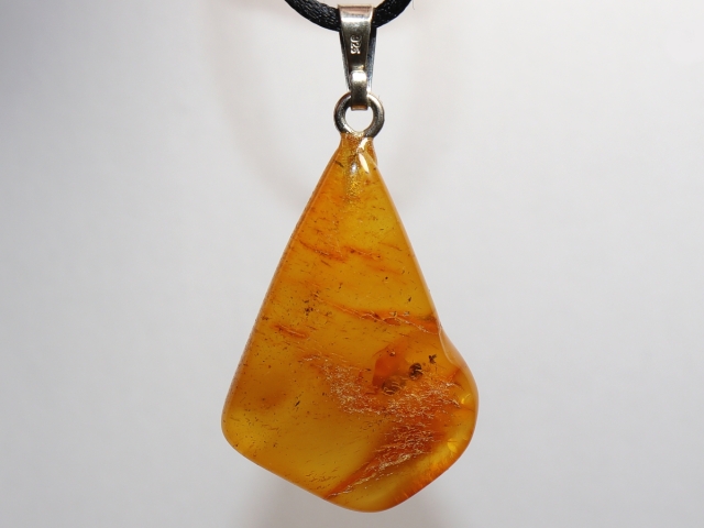 amber with cord or silver 925