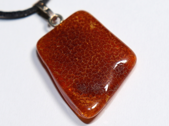 amber with cord or silver 925
