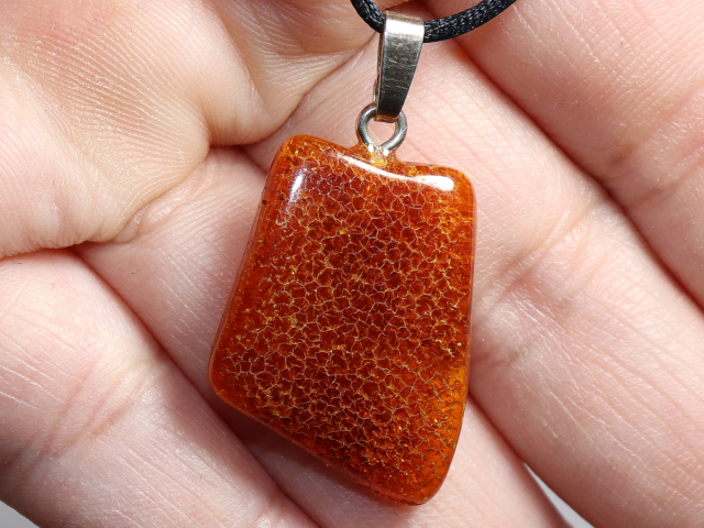 amber with cord or silver 925