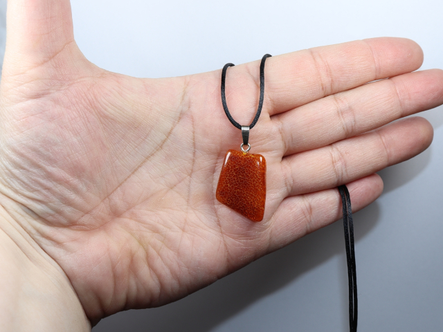 amber with cord or silver 925