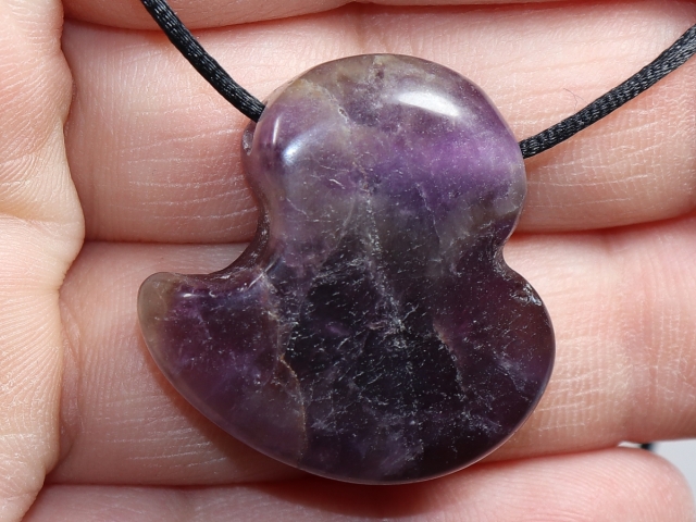 amethyst with cord or silver 925