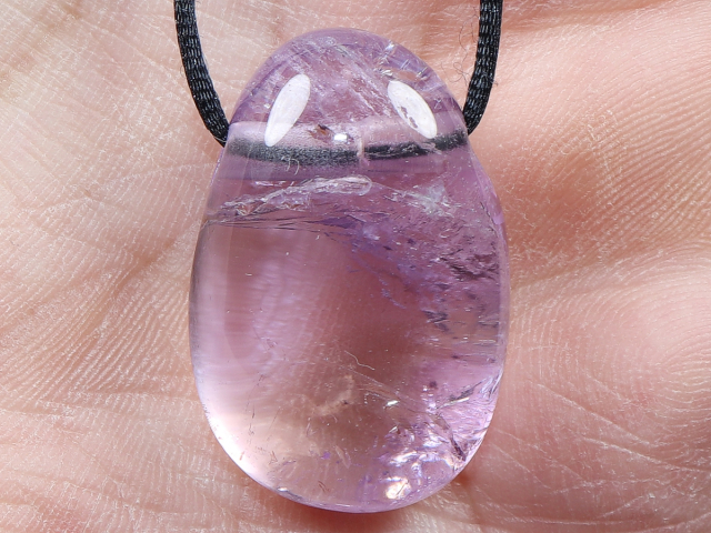 ametrine with cord or silver 925