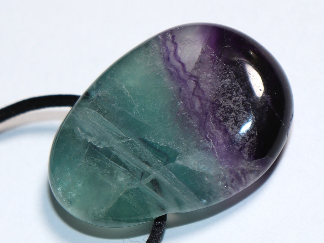fluorite with cord or silver 925