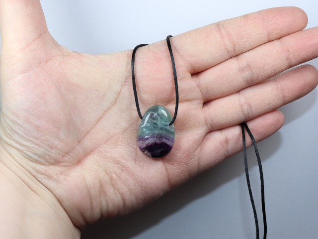 fluorite with cord or silver 925