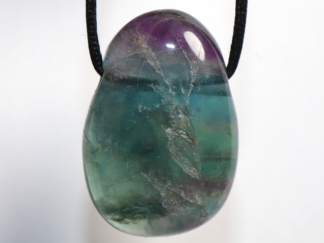fluorite with cord or silver 925