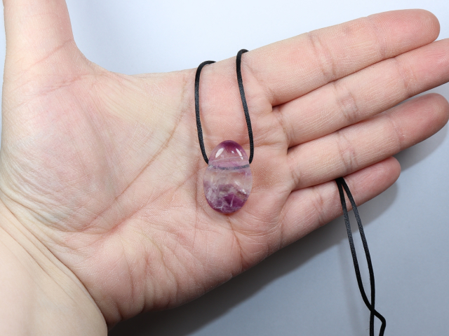 fluorite with cord or silver 925