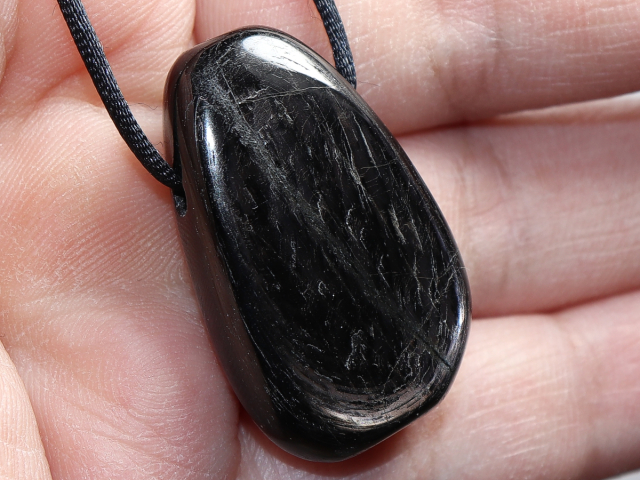 hypersthene with cord or silver 925