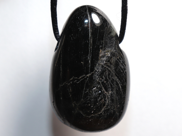 Preview: hypersthene with cord or silver 925
