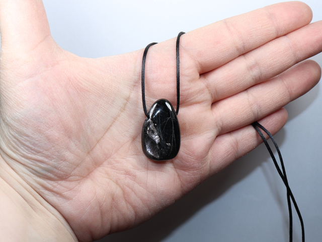 hypersthene with cord or silver 925