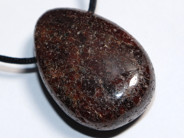 garnet with cord or silver 925
