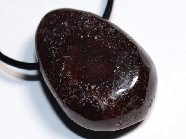 garnet with cord or silver 925