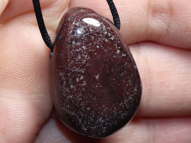garnet with cord or silver 925