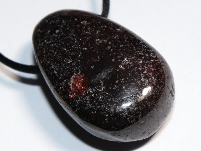 garnet with cord or silver 925