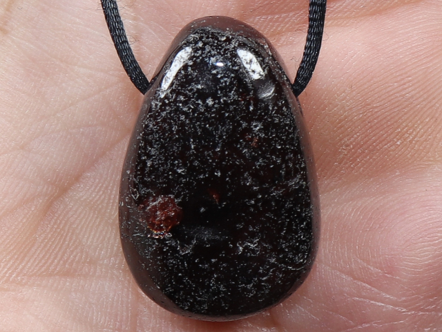 garnet with cord or silver 925