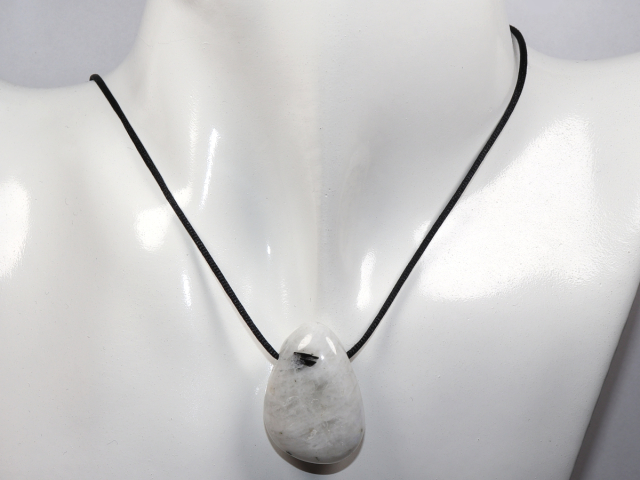 Preview: white labradorite with cord or silver 925