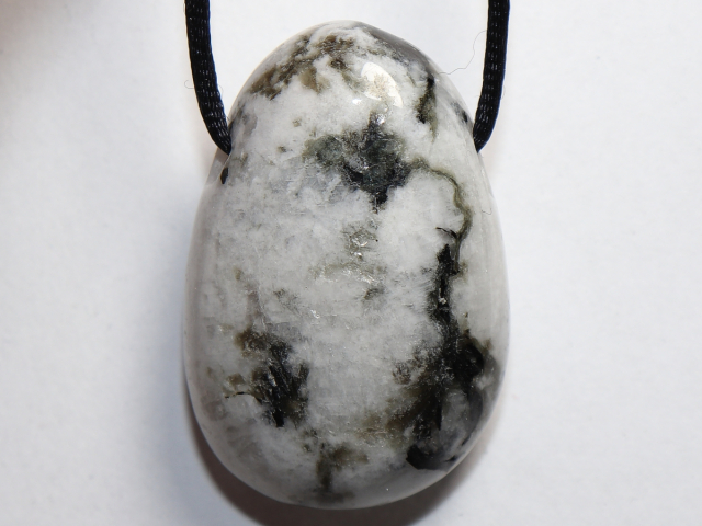 Preview: white labradorite with cord or silver 925