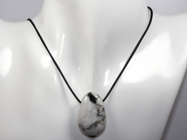 Preview: white labradorite with cord or silver 925