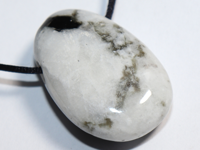 Preview: white labradorite with cord or silver 925