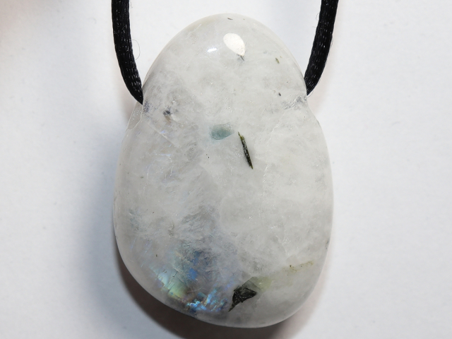 Preview: white labradorite with cord or silver 925