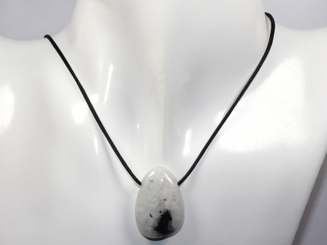 Preview: white labradorite with cord or silver 925
